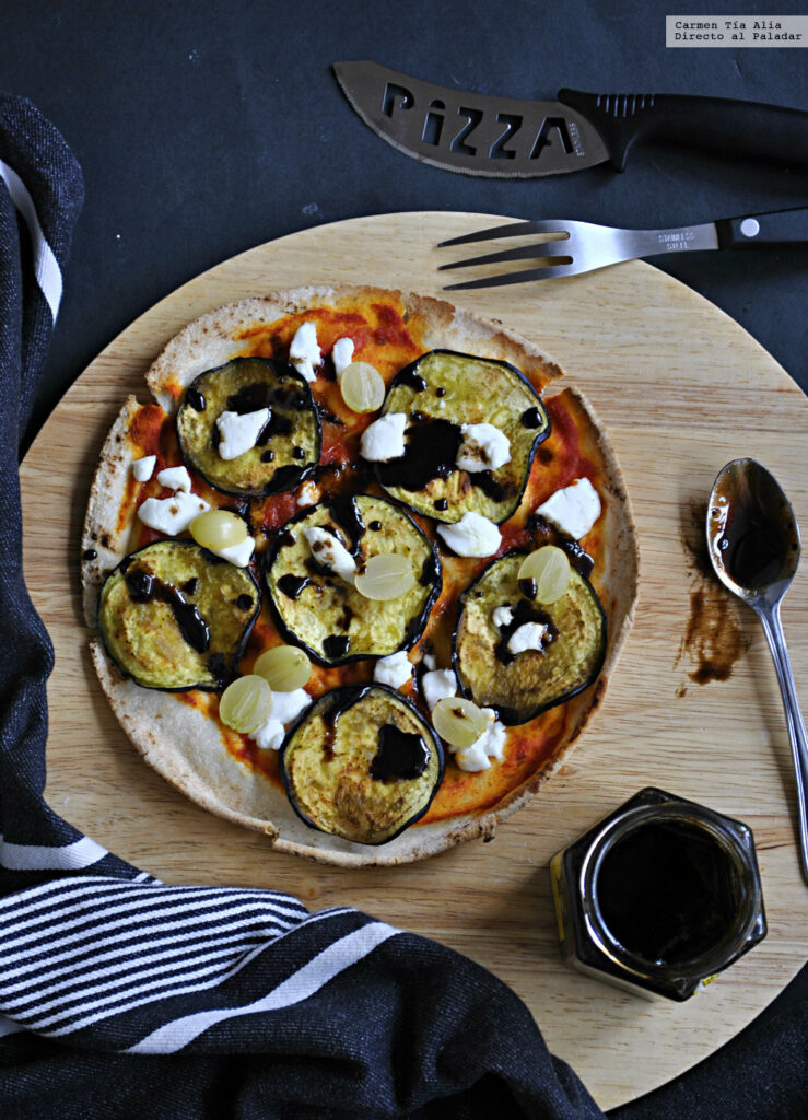 pizza berengena y ajo negro
